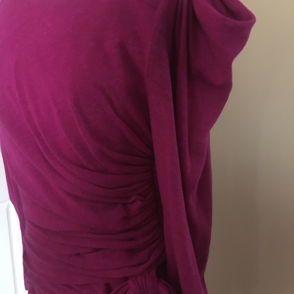 Louis Feraud Vintage Magenta Wool Sweater Dress 12 - Picture 4 of 8